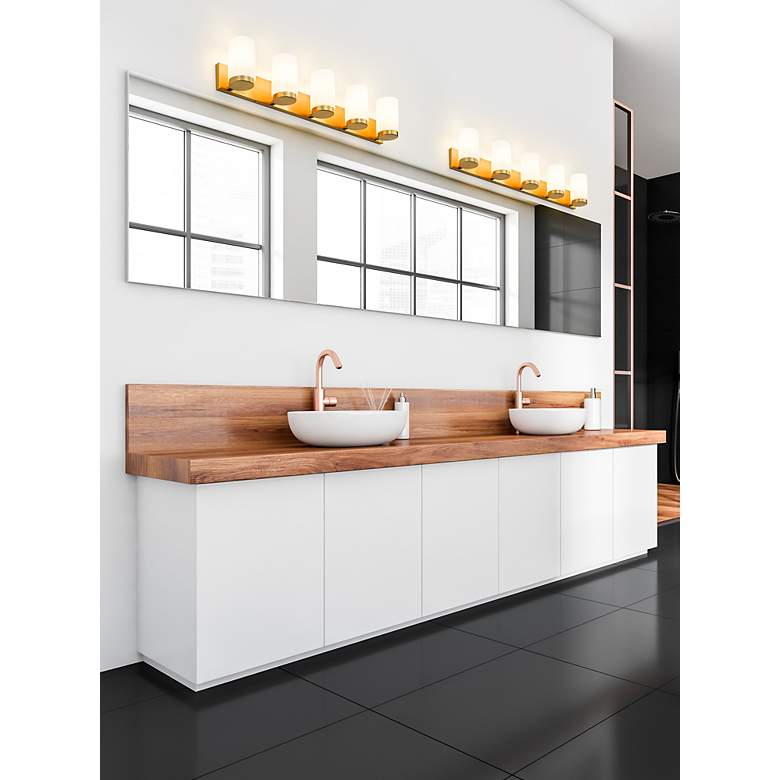 Image 4 Burk 38" Wide Luxe Gold 5-Light Bath Light more views