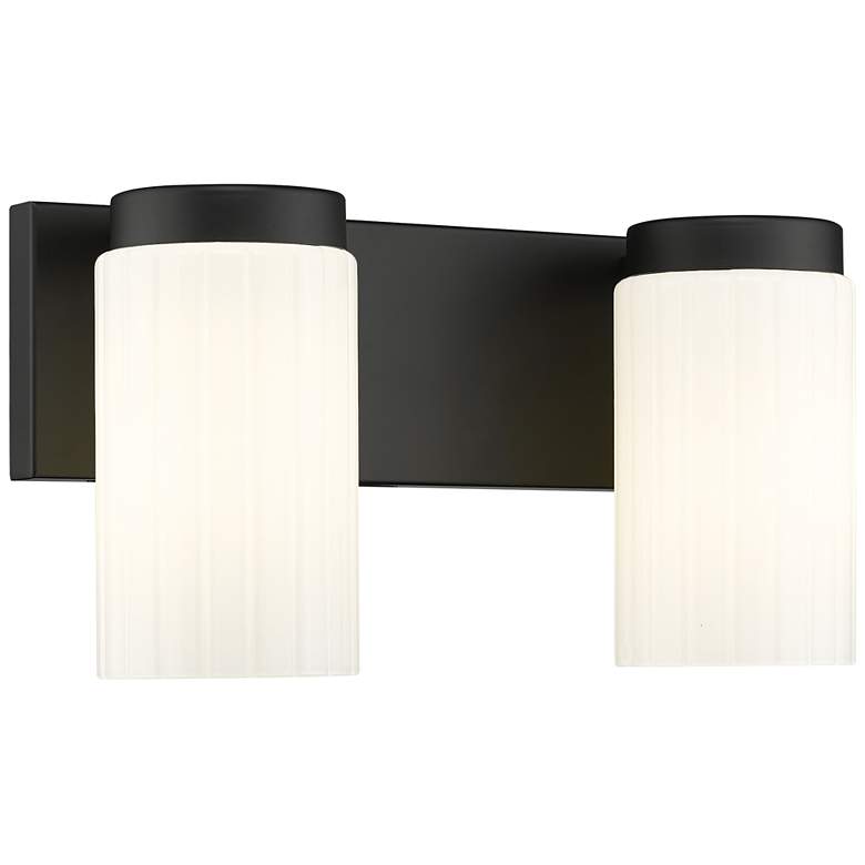 Image 1 Burk by Z-Lite Matte Black 13.75 inch 2 Light Vanity