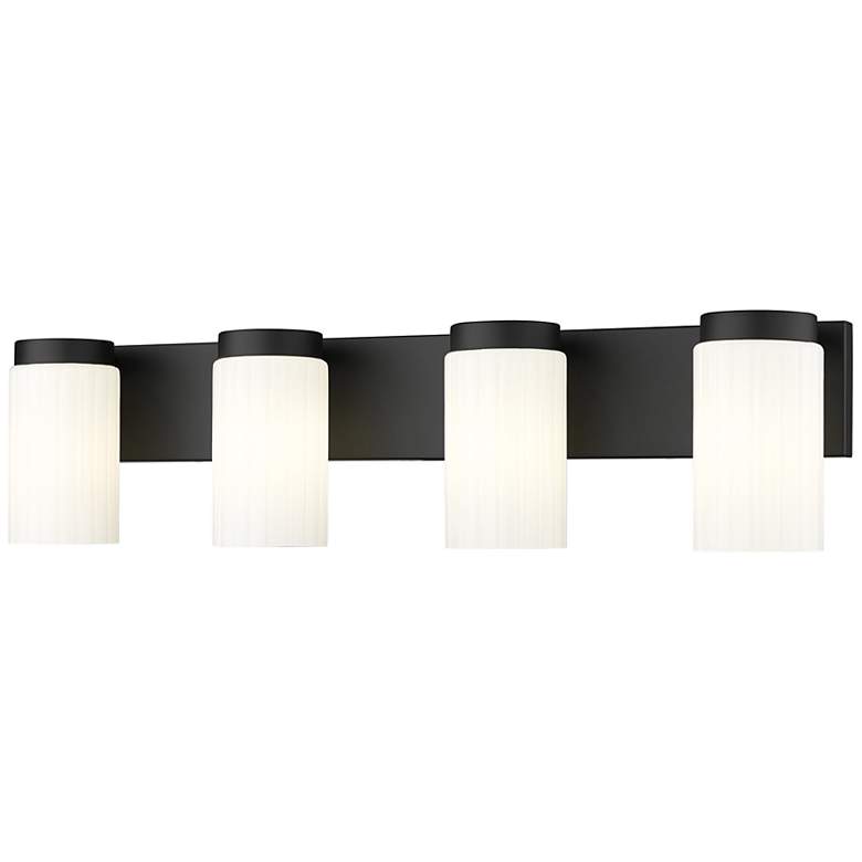Image 2 Burk by Z-Lite Matte Black 30 inch 4 Light Vanity