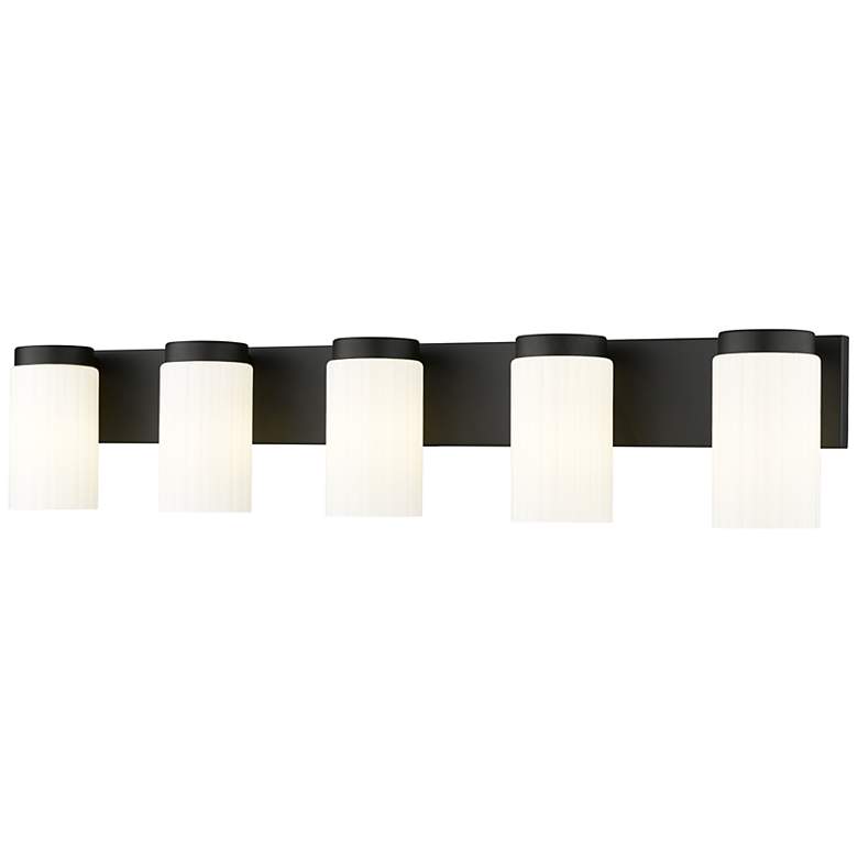 Image 2 Burk by Z-Lite Matte Black 38 inch 5 Light Vanity