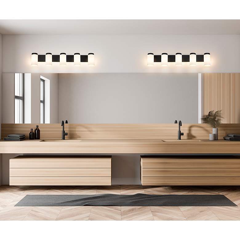 Image 4 Burk by Z-Lite Matte Black 38 inch 5 Light Vanity more views