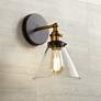 Burke 10 3/4" High Bronze and Warm Brass LED Wall Sconce
