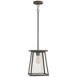 Burke 13&quot; High Bronze and Clear Glass Outdoor Hanging Light