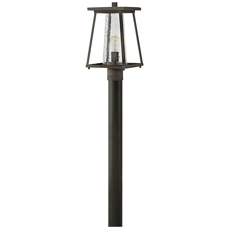Image 1 Burke 16"H Rubbed Bronze and Clear Glass Outdoor Post Light