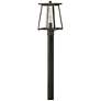Burke 16"H Rubbed Bronze and Clear Glass Outdoor Post Light