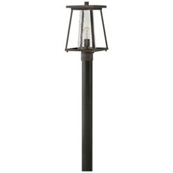 Burke 16&quot;H Rubbed Bronze and Clear Glass Outdoor Post Light