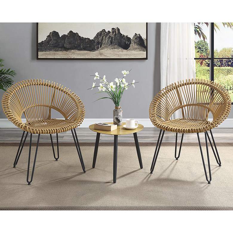 Image 1 Burkina Brown and Black 3-Piece Outdoor Bistro Set