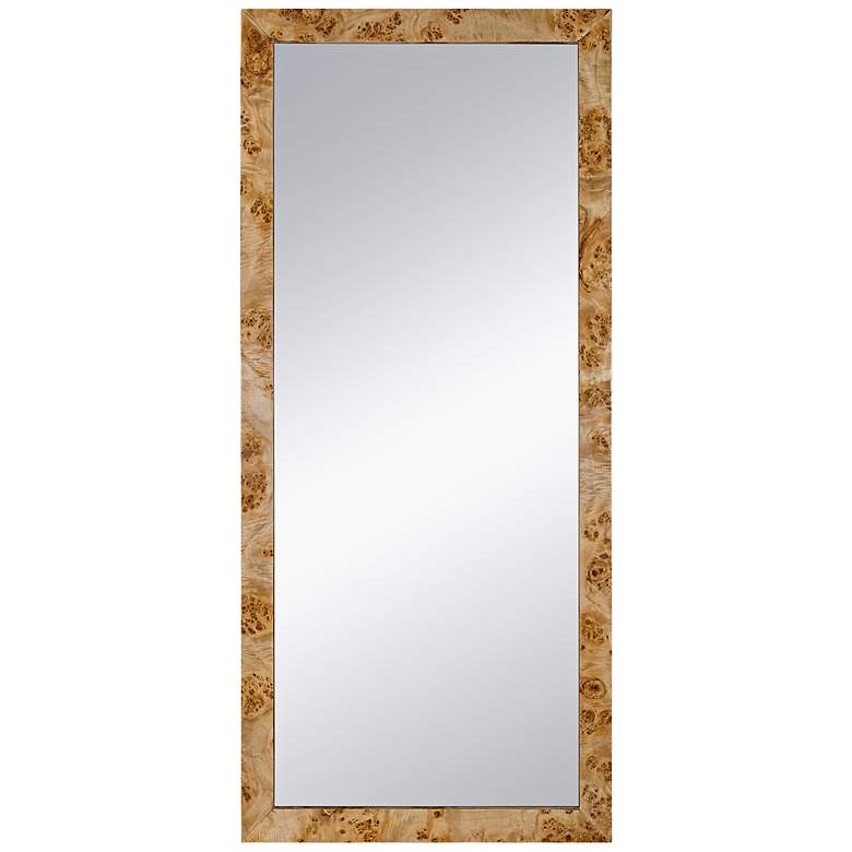 Image 1 Burl Brown Wood 31 1/2" x 71" Rectangular Floor/Wall Mirror