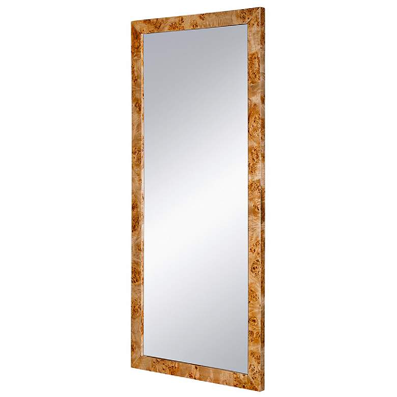 Image 4 Burl Brown Wood 31 1/2" x 71" Rectangular Floor/Wall Mirror more views