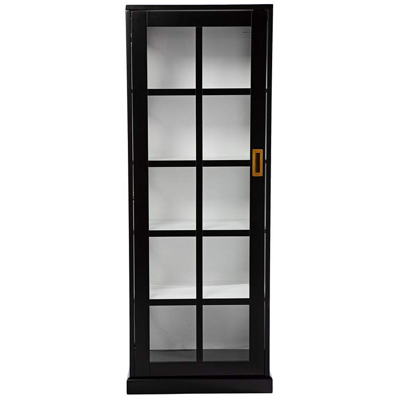 Image 3 Burland 23 1/4" Wide Black Wood 5-Shelf Curio Cabinet more views