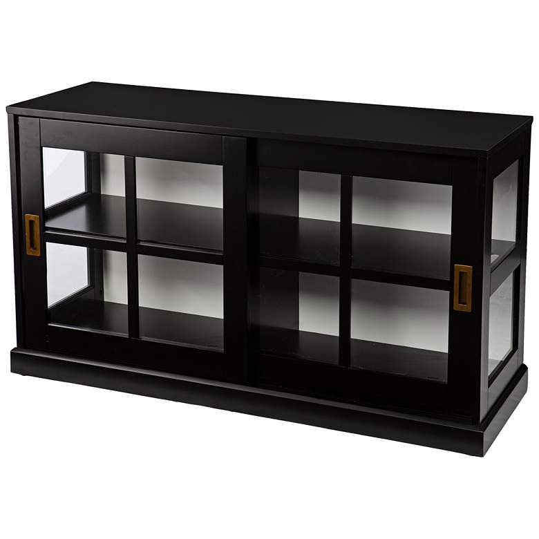 Image 2 Burland 48" Wide Black 2-Shelf Curio Cabinet
