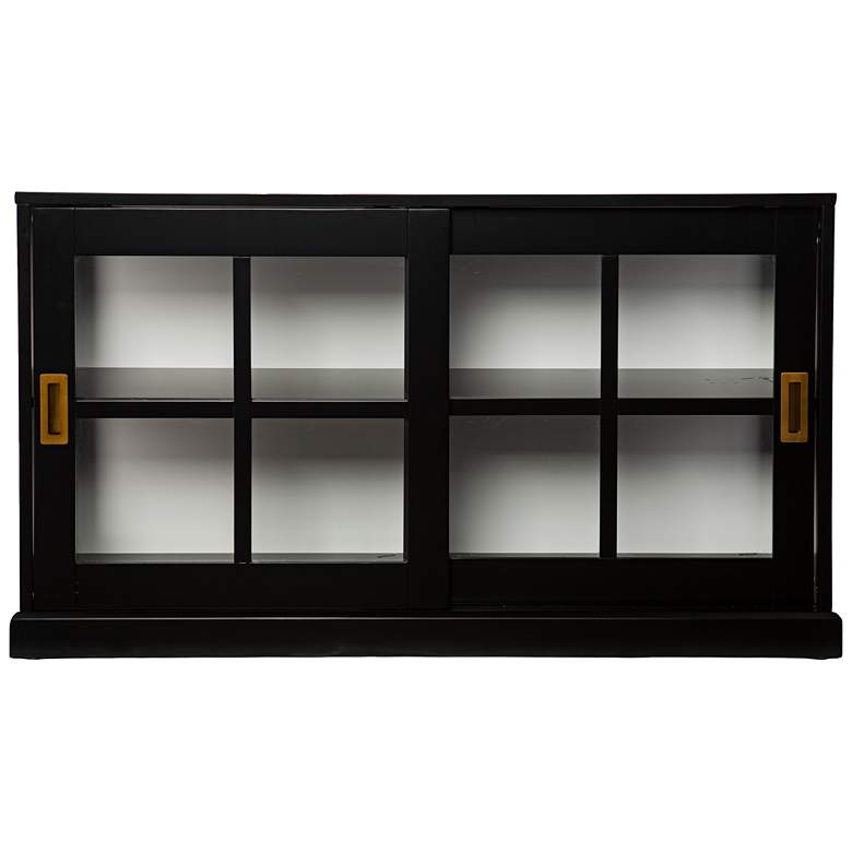 Image 3 Burland 48" Wide Black 2-Shelf Curio Cabinet more views