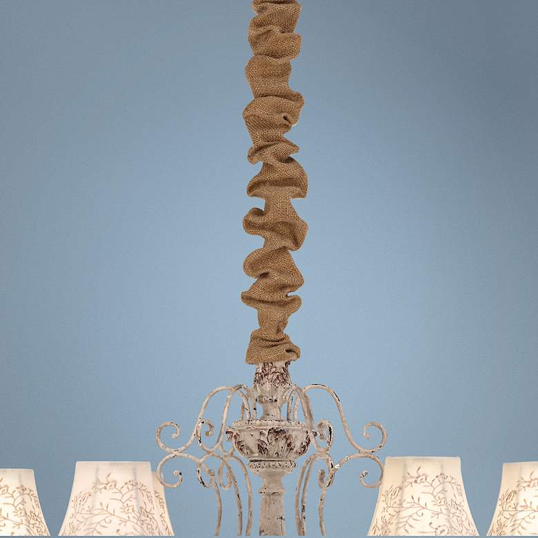 Image 1 Burlap 46 1/2 inch Long Chandelier Chain Cord Cover