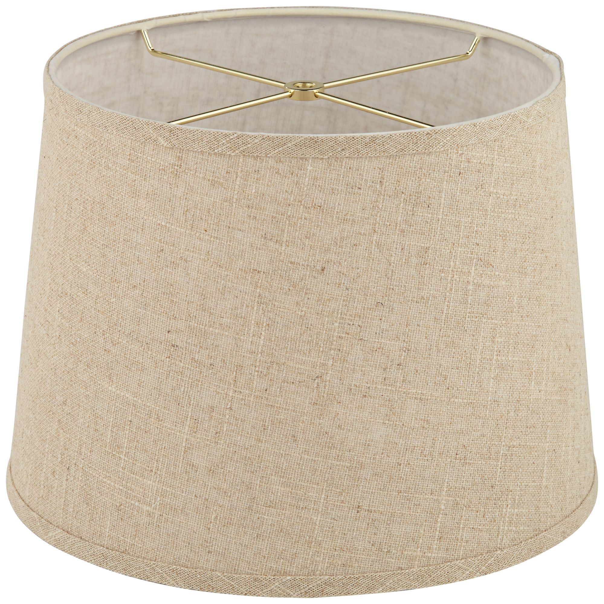 Burlap Linen Drum Lamp Shades 11x13x9.5 (Spider) Set of 2 96A75