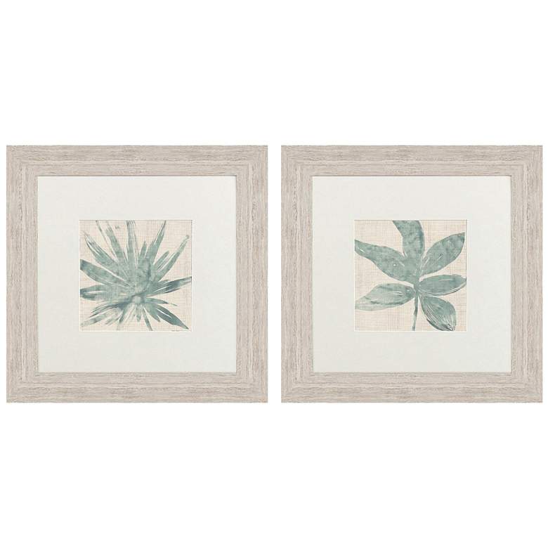 Image 1 Burlap Ocean Palm II 22"W x 22"H Framed Wall Art Set of 2