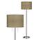 Burlap Print Giclee Brushed Nickel Garth Floor Lamp