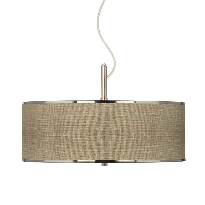 Image 1 Burlap Print Giclee Glow 20" Wide Pendant Light
