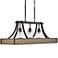Burlap Print Oswald Bronze Kitchen Island Light Pendant