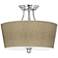 Burlap Print Tapered Drum Giclee Ceiling Light