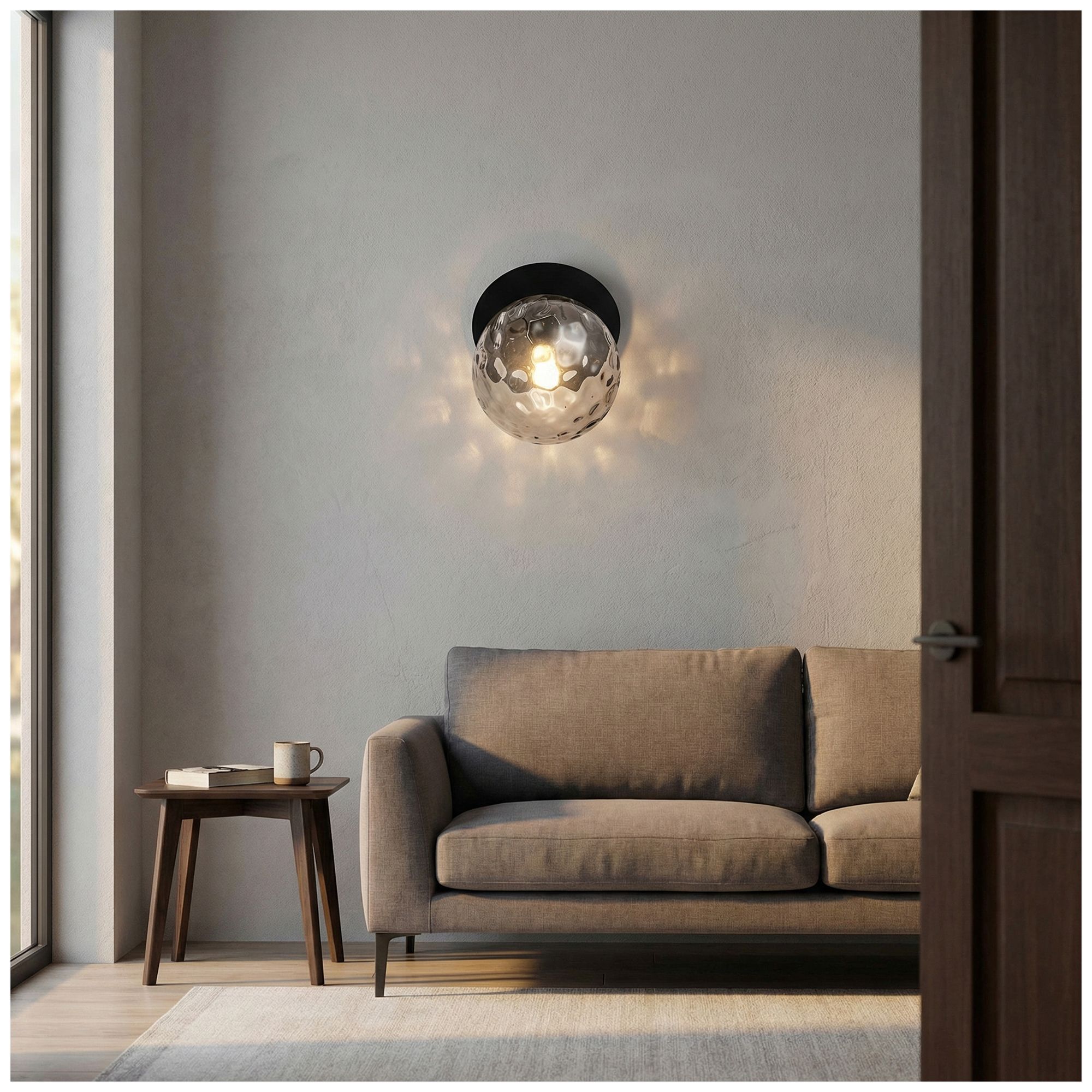 Image 4 Burlat 12.5" High Clear, Matte Black Wall Sconce more views