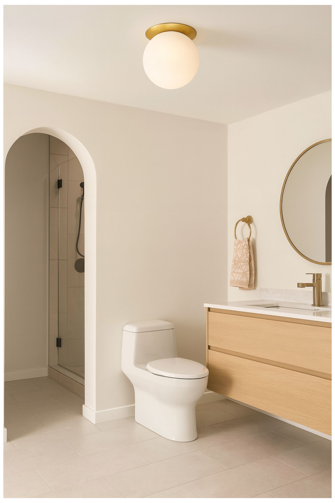 Image 3 Burlat 12.5" High White, Aged Brass Wall Sconce more views