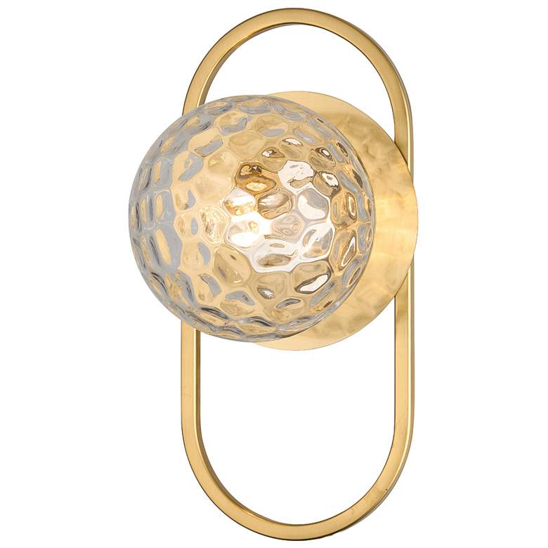Image 1 Burlat 12" High Aged Brass Finish Wall Sconce w/ Clear Shade