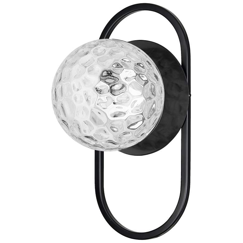 Image 1 Burlat 12" High Matte Black Finish Wall Sconce w/ Clear Shade