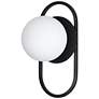 1_Burlat 12" High Matte Black Finish Wall Sconce w/ White Shade