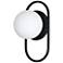 Burlat 12" High Matte Black Finish Wall Sconce w/ White Shade