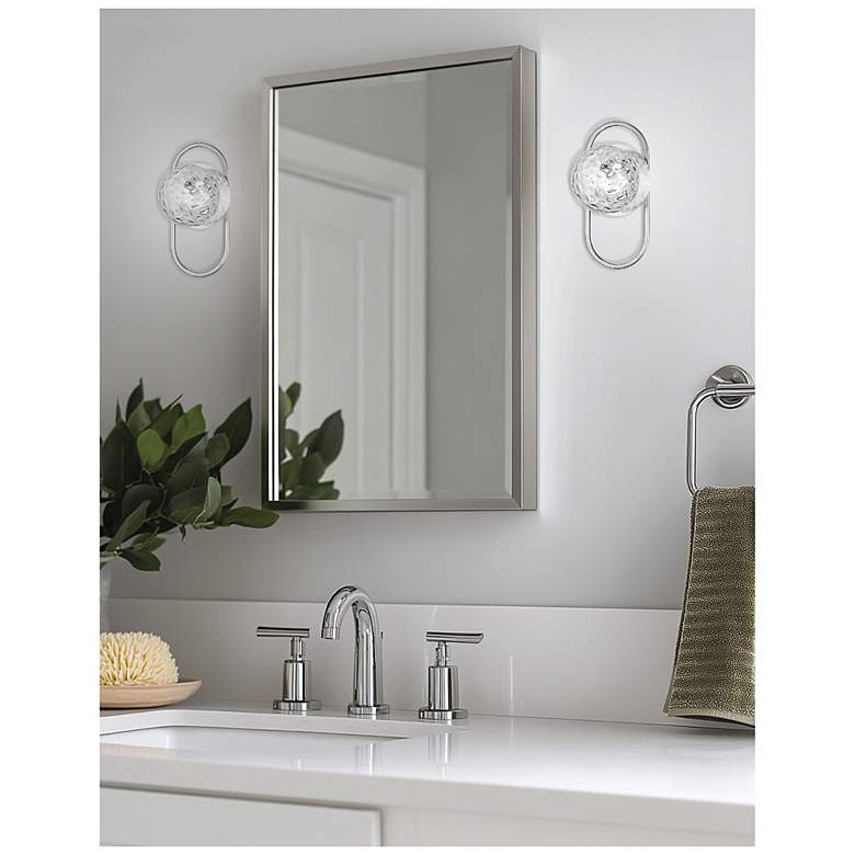 Image 2 Burlat 12" High Polished Chrome Finish Wall Sconce w/ Clear Shade more views
