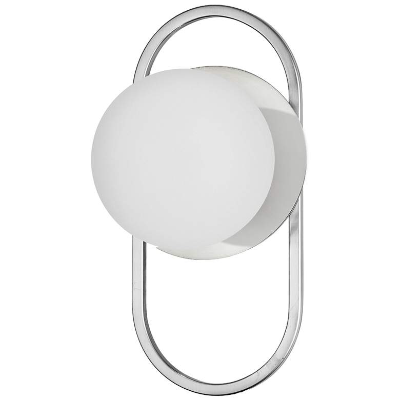 Image 1 Burlat 12" High Polished Chrome Finish Wall Sconce w/ White Shade