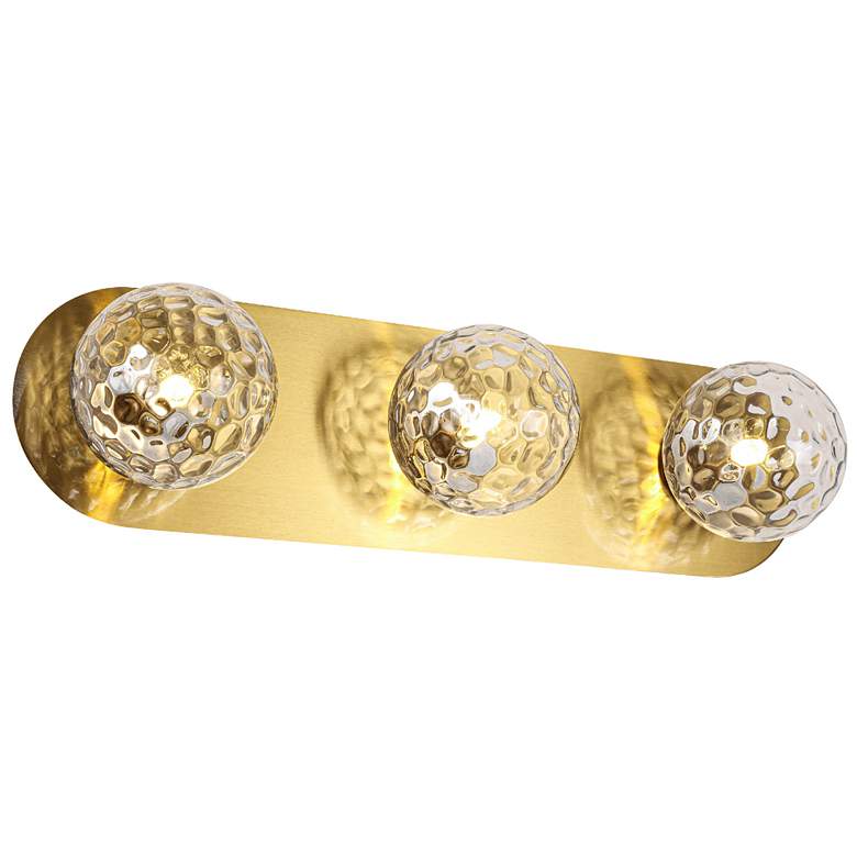 Image 1 Burlat 24.5" Wide 3 Light Aged Brass Vanity Light With Clear Glass