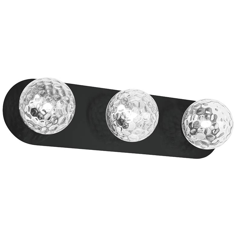 Image 1 Burlat 24.5" Wide 3 Light Matte Black Vanity Light With Clear Glass