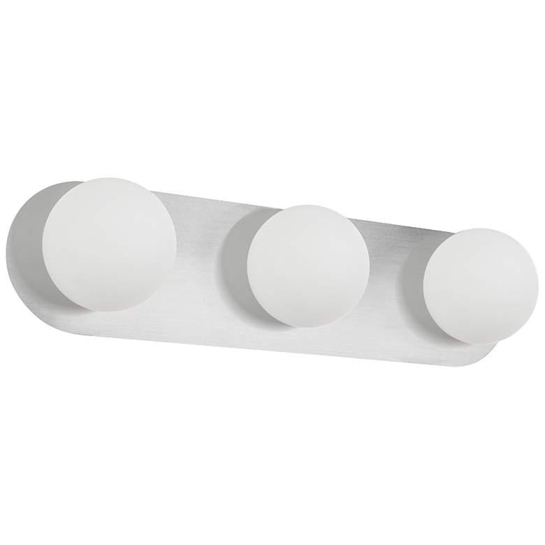 Image 1 Burlat 24.5" Wide 3 Light Polished Chrome Vanity Light With White Glas