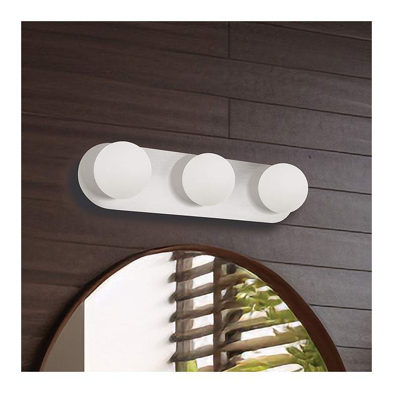 Image 1 Burlat 24.5" Wide 3 Light Polished Chrome Vanity Light With White Glas