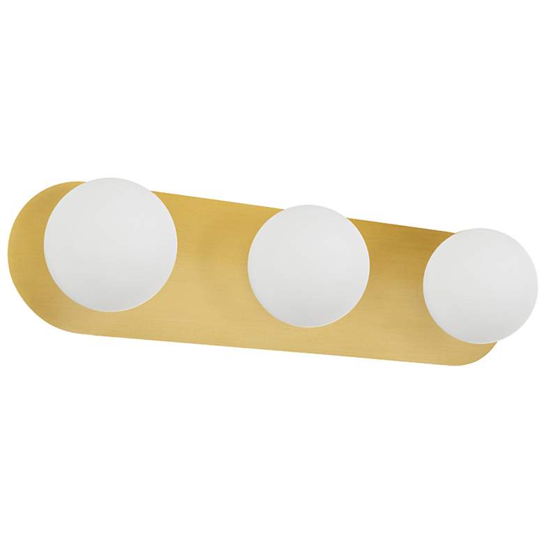 Image 2 Burlat 24 1/2" Wide Aged Brass 3-Light Vanity Bath Light