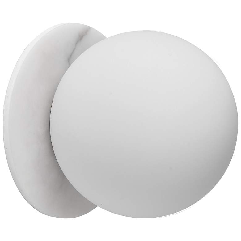 Image 1 Burlat 6" High Alabaster Finish Wall Sconce w/ White Shade