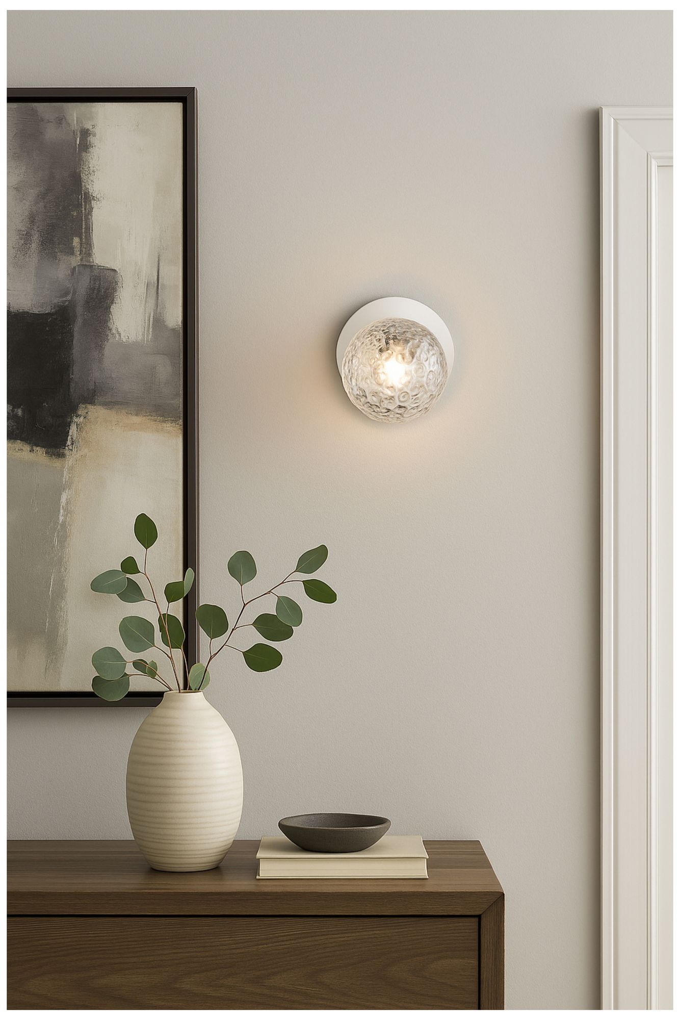 Image 3 Burlat 6" High Clear, Matte White Wall Sconce more views