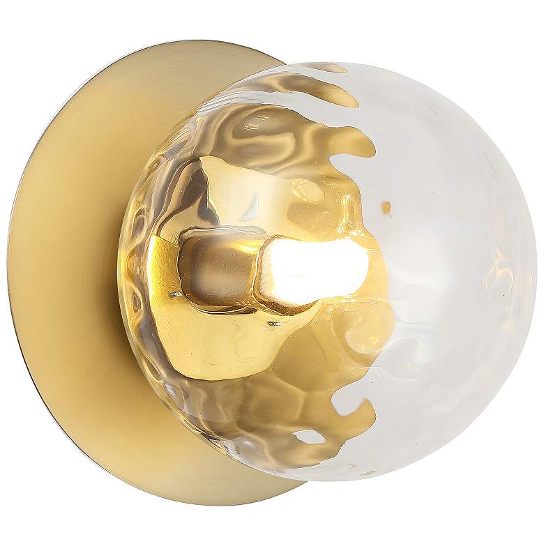 Image 2 Burlat 6" High Aged Brass Wall Sconce