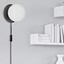 1_Burlat 6" High Matte Black Globe Wall Sconce