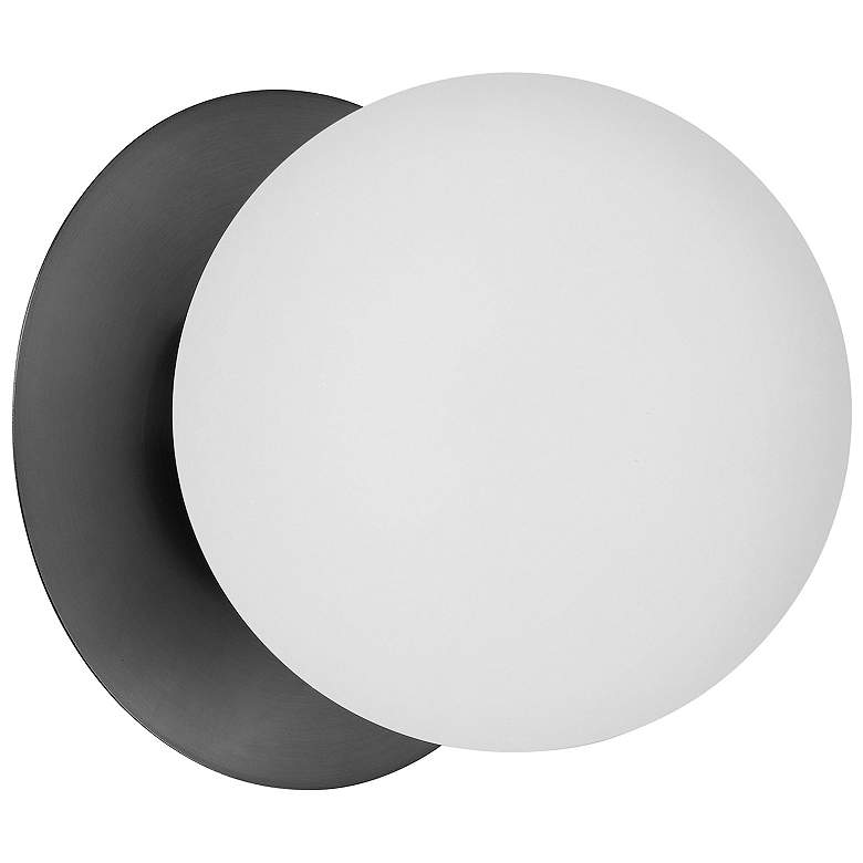 Image 2 Burlat 6" High Matte Black White Glass Wall Sconce