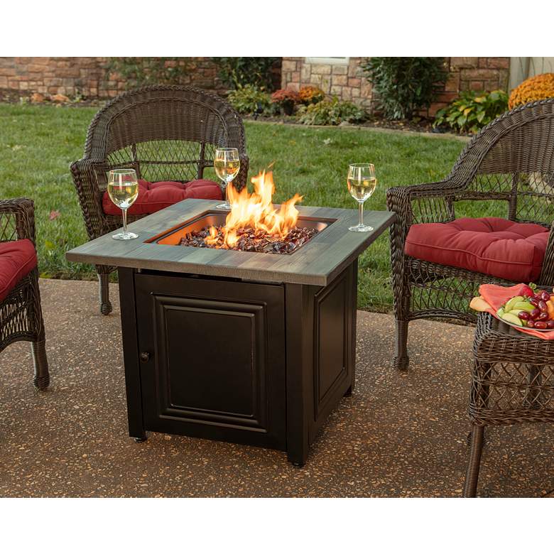 Image 6 Burlington 30 inch Wide LP Gas Fire Pit Table more views