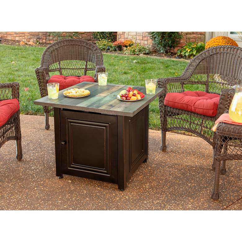Image 7 Burlington 30" Wide LP Gas Fire Pit Table more views