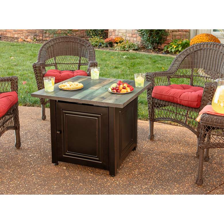 Image 7 Burlington 30 inch Wide LP Gas Fire Pit Table more views