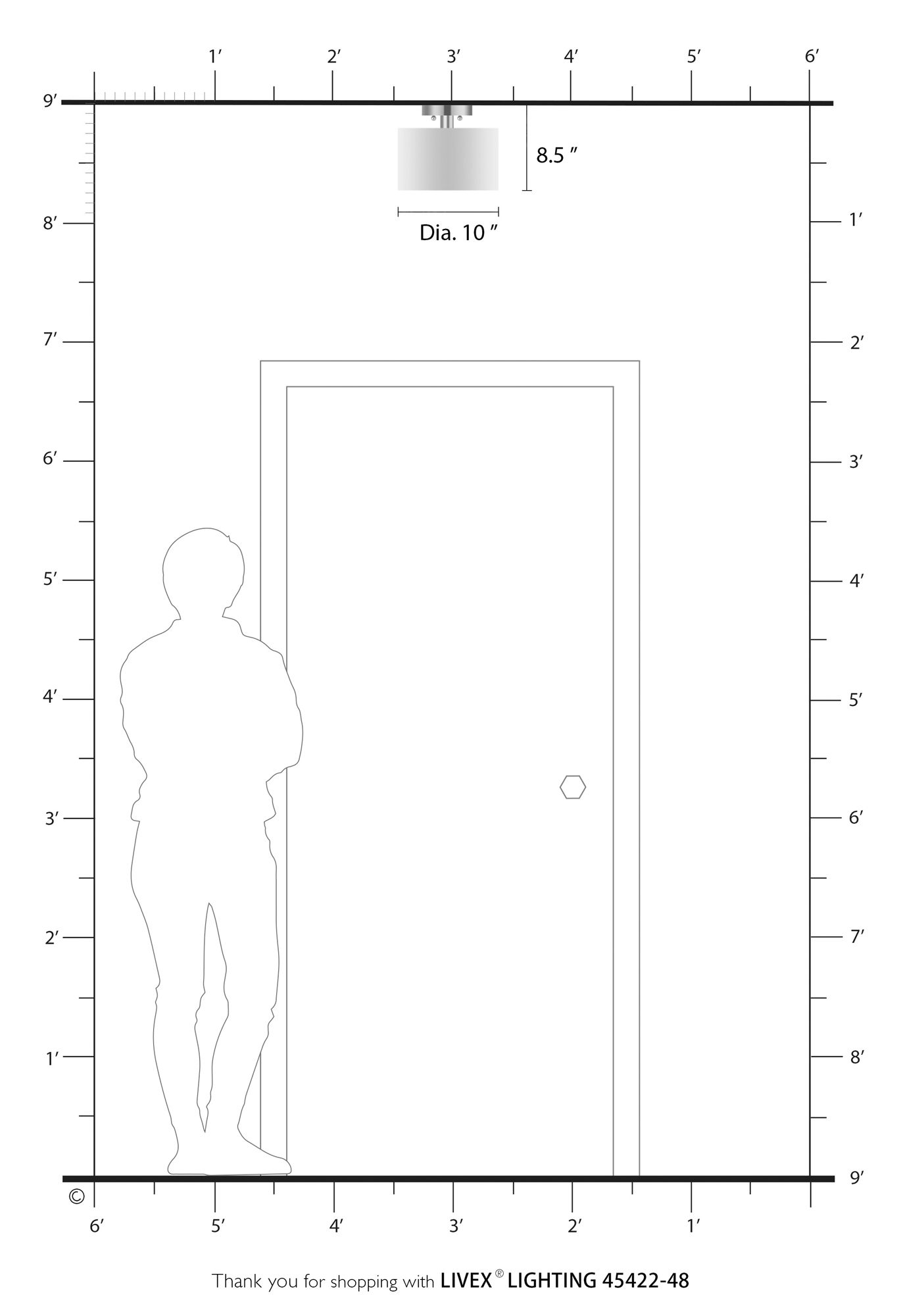 Burnett 10" Wide Antique Gold Leaf Drum Ceiling Light