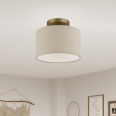 Burnett 10" Wide Antique Gold Leaf Drum Ceiling Light