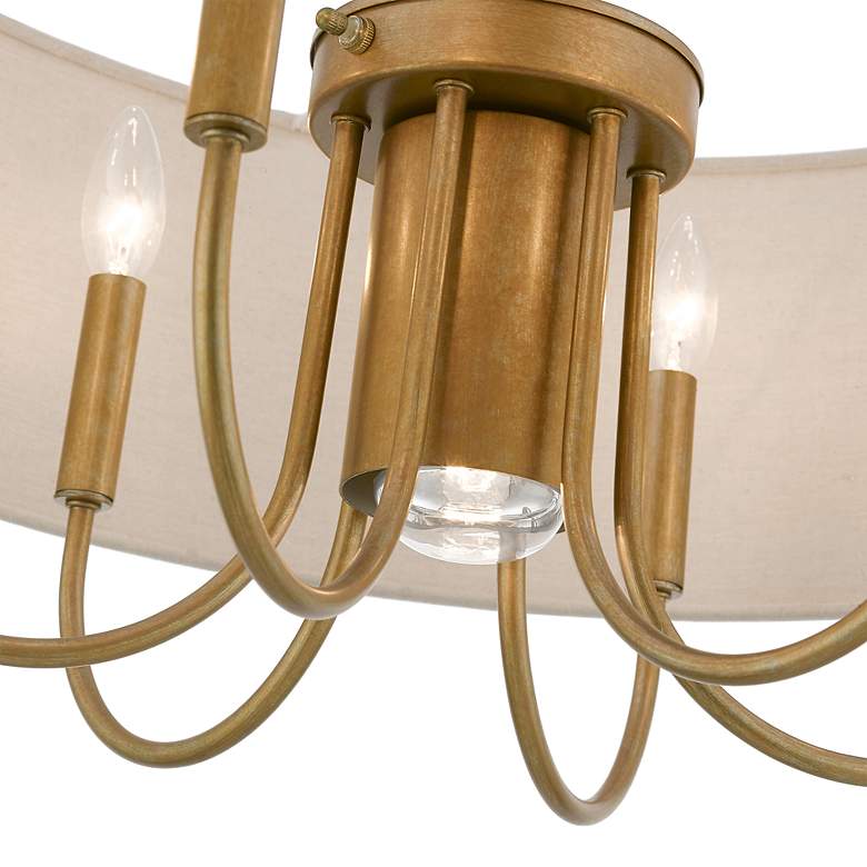 Image 7 Burnett 24" Wide Antique Gold 7-Light Drum Chandelier more views