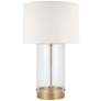 Burnished Brass and Glass Cylinder LED Table Lamp by Chapman &amp; Myers