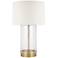 Burnished Brass and Glass Cylinder LED Table Lamp by Chapman & Myers