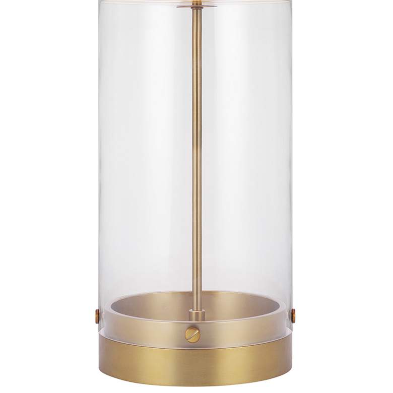 Image 4 Burnished Brass and Glass Cylinder LED Table Lamp by Chapman & Myers more views